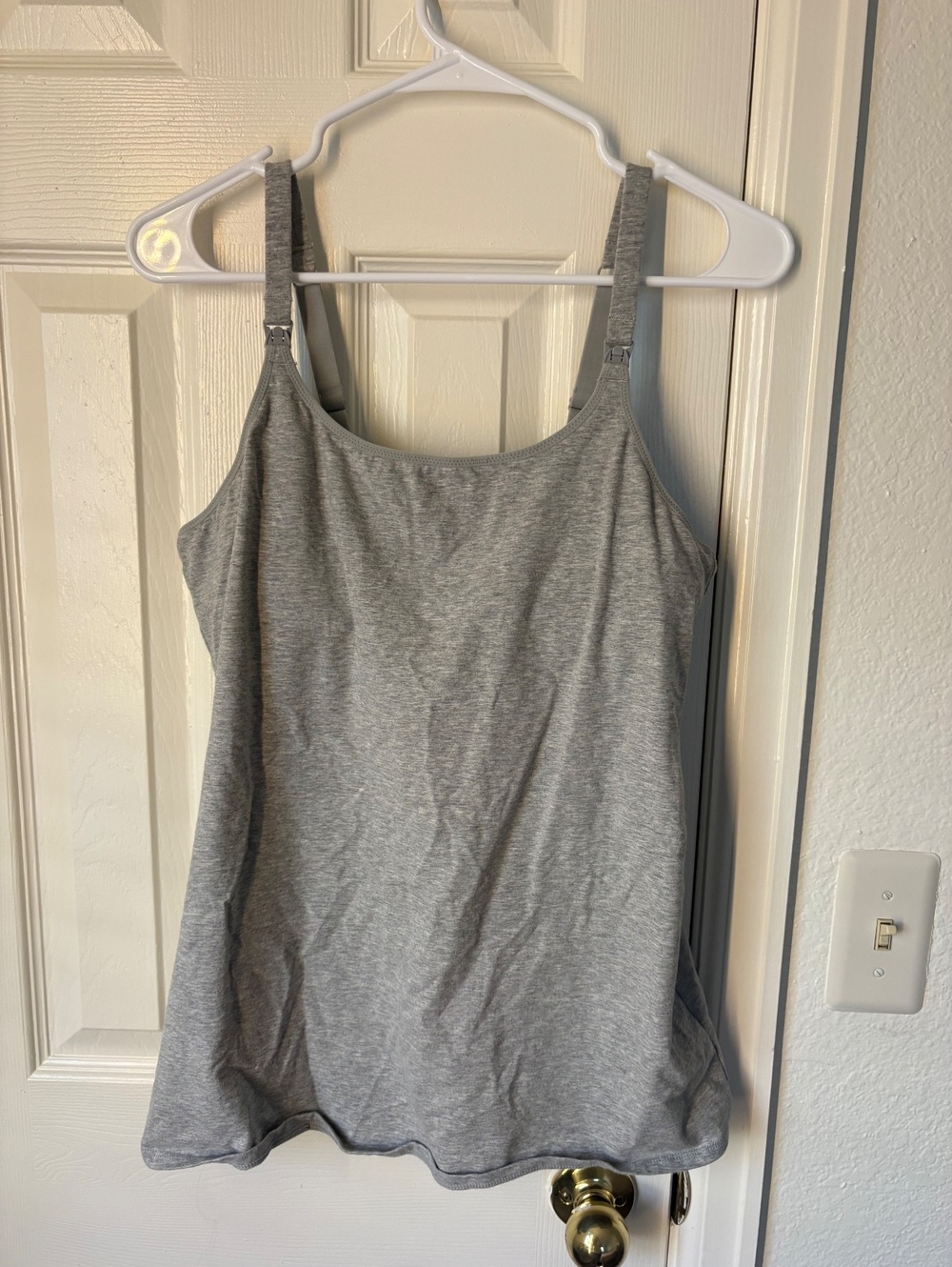 Maternity Gray Cotton Chemise Tank Top